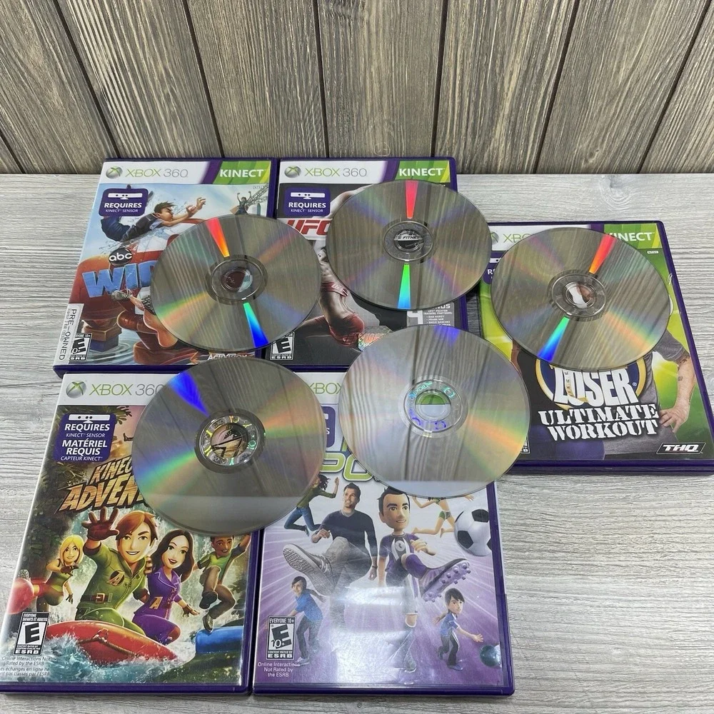 Xbox 360 Kinect Bundle Lot Of 5 Video Games Tested Working